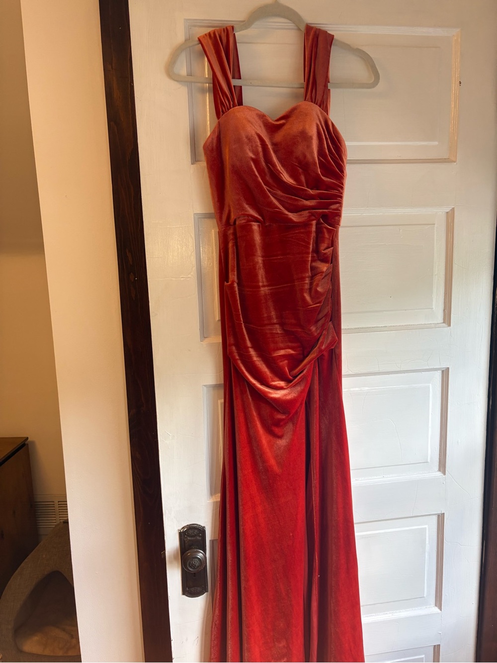 CICINIA Velvet Orange Bridesmaid Dress